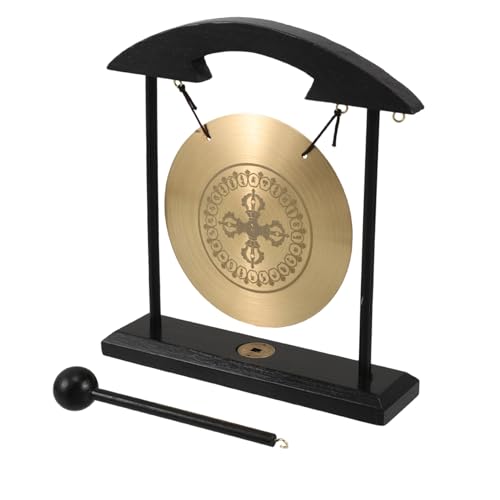 BAZEITFLOW Feng Shui Kupfer Gong mit Ständer Vajra Design Beruhigende Klänge Symbol für Wohlstand Dekoratives Feng Shui Ornament für Wohn und Arbeitszimmer Exklusives Sammlerstück von BAZEITFLOW