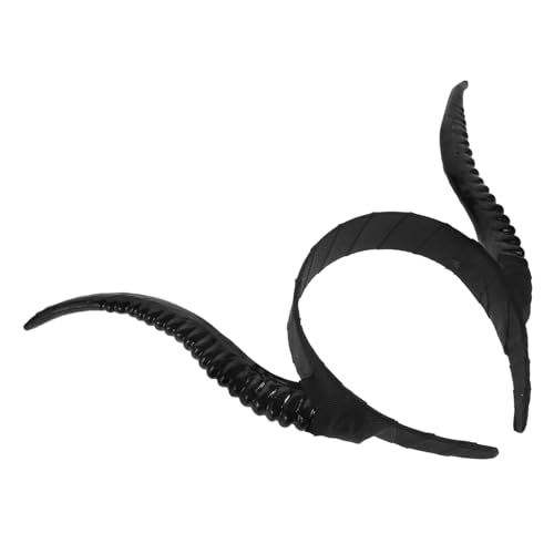 BAZEITFLOW Gothic Teufelshörner Stirnband Halloween Kopfbedeckung Cosplay Hörner Haarreif Party Zubehör Schwarz von BAZEITFLOW