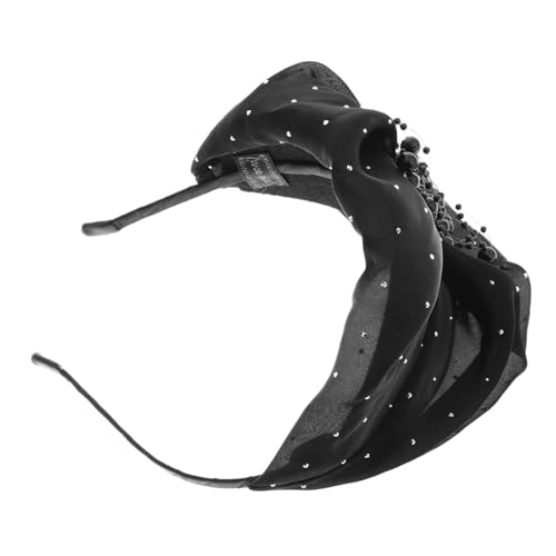 BAZEITFLOW Halbseitiges Spitzen Haarband Damen Fascinator mit Silbernen Punkten Atmungsaktiv Bequem Stilvoll für Hochzeiten Partys Bankette Dekoratives Haarschmuck Accessoire von BAZEITFLOW