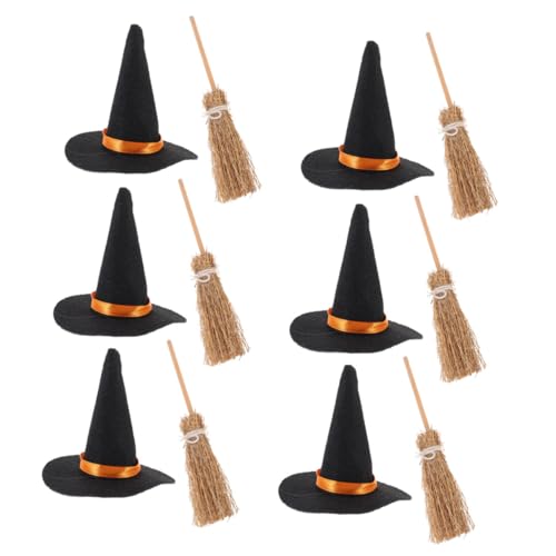 BAZEITFLOW Halloween Bastelset für Partydeko Handgefertigte Mini Besen und Filzhüte Platzsparende Hexen Accessoires für Schreibtisch Regal Büro und Zuhause BAZEITFLOW Halloween Bastelset für Partydeko Handgefertigte Mini Besen und Filzhüte Platzsparende Hexen Accessoires für Schreibtisch Regal Büro und Zuhause von BAZEITFLOW