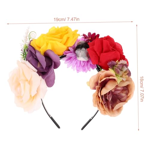 BAZEITFLOW Halloween Haarschmuck Farbige Rosen Haarreif Party Accessoire für Damen und Cosplay Veranstaltungen von BAZEITFLOW