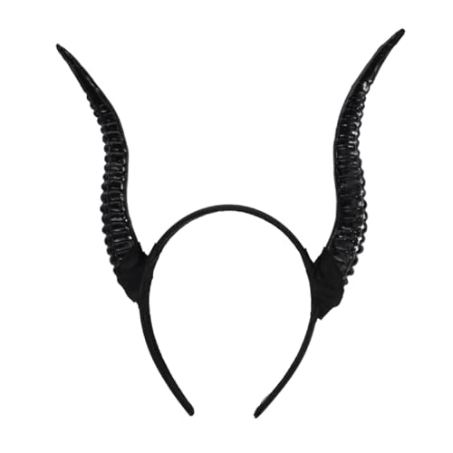 BAZEITFLOW Halloween Hörner Haarreif Damen Schwarzes Horn Stirnband für Cosplay Teufelshörner Kopfschmuck Party und Kostümzubehör für Halloween Fasching Karneval und Mottopartys von BAZEITFLOW
