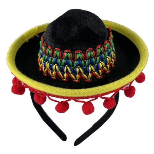 BAZEITFLOW Mexikanisches Sombrero Stirnband Party Hut Haarreif Kostüm Zubehör für Festival Cinco De Mayo Karneval Damen Schmuck BAZEITFLOW Mexikanisches Sombrero Stirnband Party Hut Haarreif Kostüm Zubehör für Festival Cinco De Mayo Karneval Damen Schmuck von BAZEITFLOW