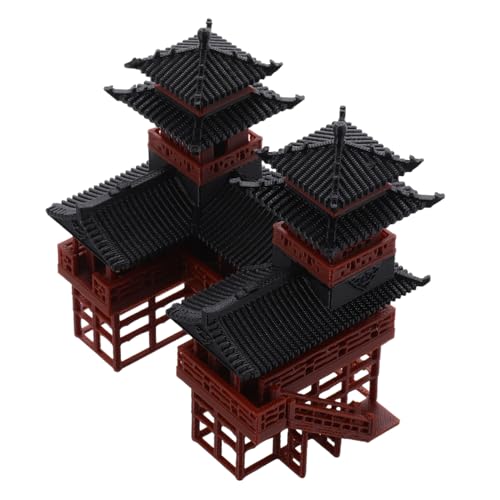BAZEITFLOW Miniatur Pavillon Doppelpagode für Bonsai und Feengarten Simuliertes Traditionelles Chinesisches Architekturmodell Wetterfestes Mikro Landschafts Ornament für Innen und BAZEITFLOW Miniatur Pavillon Doppelpagode für Bonsai und Feengarten Simuliertes Traditionelles Chinesisches Architekturmodell Wetterfestes Mikro Landschafts Ornament für Innen und von BAZEITFLOW