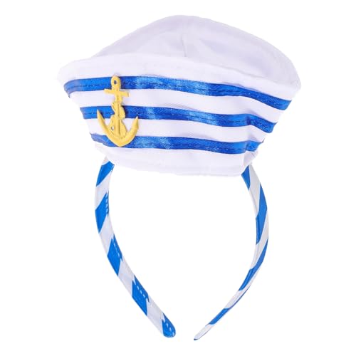 BAZEITFLOW Nautisches Matrosen Haarband Kapitänsmütze Stirnband für Karneval Halloween Cosplay Partyfest Damen und Herren BAZEITFLOW Nautisches Matrosen Haarband Kapitänsmütze Stirnband für Karneval Halloween Cosplay Partyfest Damen und Herren von BAZEITFLOW