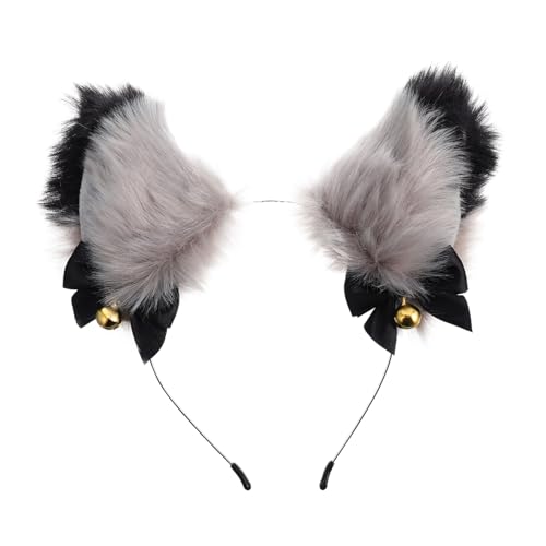 BAZEITFLOW Plüsch Fuchsohren Haarreif mit Glocke Leichtes Party Haarband für Frauen und Mädchen Kuscheliges Cosplay Stirnband für Halloween Weihnachten und Karneval Niedliches Festival von BAZEITFLOW