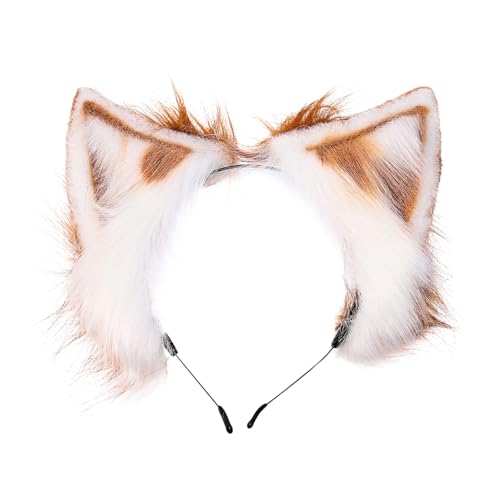BAZEITFLOW Plüsch Katzenohren Haarreif Kuscheliges Cosplay Kopfschmuck Damen Party Faschingskostüm Zubehör für Karneval Halloween Geburtstagsfeier von BAZEITFLOW