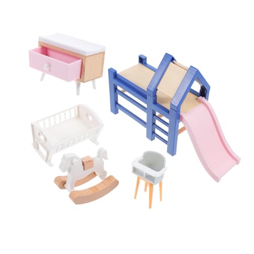 BAZEITFLOW Puppenhaus Miniatur Möbelset Teilig Babymöbel mit Rutsche Schaukelpferd Hocker Sanften Farben Platzsparend Einfach Montierbar für Spielzimmer und Kita BAZEITFLOW Puppenhaus Miniatur Möbelset Teilig Babymöbel mit Rutsche Schaukelpferd Hocker Sanften Farben Platzsparend Einfach Montierbar für Spielzimmer und Kita von BAZEITFLOW