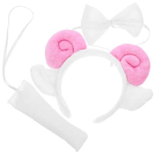 BAZEITFLOW Schaf Kostüm Zubehör Satz für Erwachsene Schafsohren Stirnband und Fliege für Halloween Cosplay Party von BAZEITFLOW