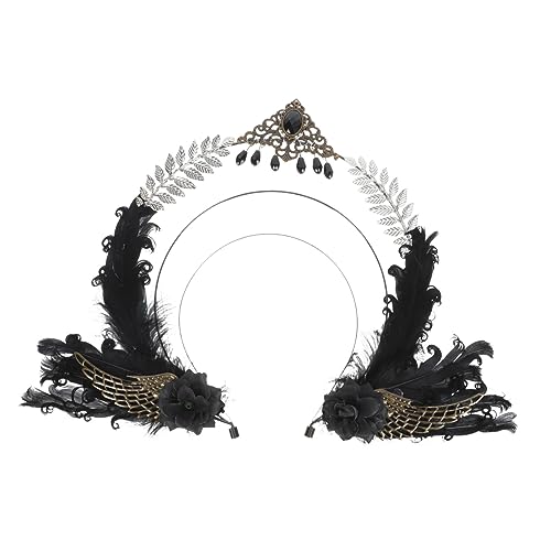 BAZEITFLOW Vintage Stirnband Damen Haarreif mit Strasssteinen Leichter Party Kopfschmuck für Halloween Masquerade Hochzeiten Stilvoller und Alltags von BAZEITFLOW