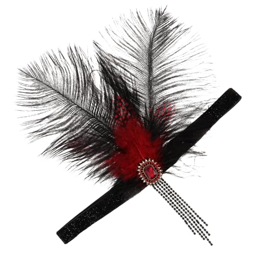 BAZEITFLOW Vintage Stirnband Damen Plume Haarschmuck Jahre Kopfband für Hochzeit Party Cosplay Halloween Braut Zubehör BAZEITFLOW Vintage Stirnband Damen Plume Haarschmuck Jahre Kopfband für Hochzeit Party Cosplay Halloween Braut Zubehör von BAZEITFLOW