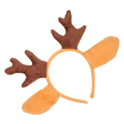 BAZEITFLOW Weicher Rentier Haarreif mit Plüsch Geweih Xmas Kopfschmuck für Weihnachtsfeier Rutschfester Passender Stirnband für Damen und Festliche Mottoparty Accessoires von BAZEITFLOW