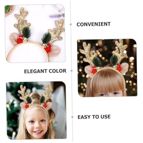 BAZEITFLOW Weihnachtliches Rentiergeweih Haarband mit Glitzernden Pailletten und Glocken Leichter Kopfschmuck für Festliche Partys Weihnachtsfeiern und Kostüm Accessoires von BAZEITFLOW