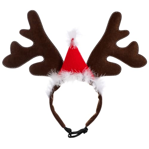 BAZEITFLOW Weihnachtliches Rentierohren Haustier Stirnband Langlebiges Material Niedliche Schleife Festlicher Kopfschmuck für Hunde Katzen Perfektes Accessoire für Weihnachtsfeier und Party von BAZEITFLOW