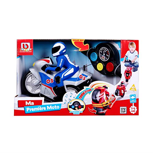 Maisto 95001B bb junior First RC Fahrer und Fernbedienung Lenker – Rennen, Motorrad, Blau von Maisto