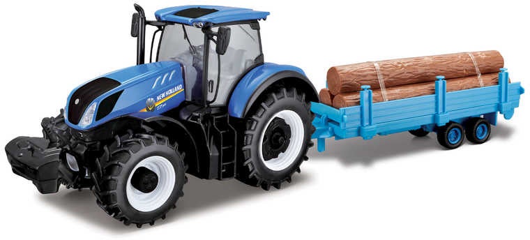 BB Junior Farmland New Holland Traktor T7.315 mit Holzanhänger 1:32 von BB Junior