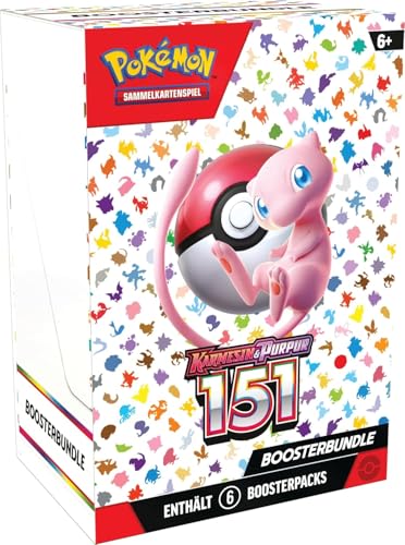 BB-Toy-Trades Bundle aus Pokemon Karmesin & Purpur 151 Boosterbundle (6 Booster Packs) KP 3.5 - Sammelkarten Packs - Deutsch 10 Karten pro Packung und Toploader von BB-Toy-Trades