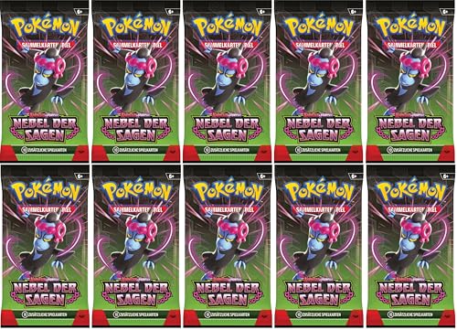 BB-Toy-Trades Pokemon Karmesin & Purpur 10 Nebel der Sagen Booster Packs - Deutsch und BB-Toy-Trades Toploader von BB-Toy-Trades