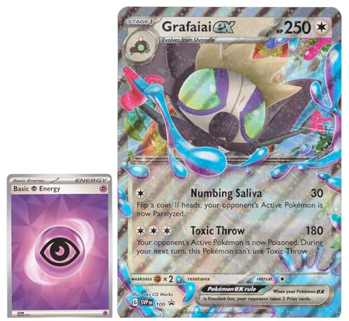 BB-Toy-Trades PKM Pokemon Sammelkarte XXL Black Star Promo Grafaiai ex SVP100 Karte - ENGLISCH - Fullart Holo Jumbo Oversize Einzelkarte mit BB-Toy-Trades Sleeve (Grafaiai) von BB-Toy-Trades
