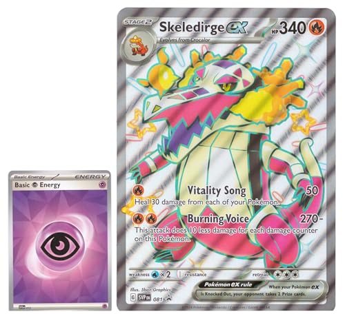 BB-Toy-Trades PKM Pokemon Sammelkarte XXL Black Star Promo Skeledirge SVP081 Karte - ENGLISCH - Fullart Holo Jumbo Oversize Einzelkarte mit BB-Toy-Trades Sleeve (Skeledirge) von BB-Toy-Trades