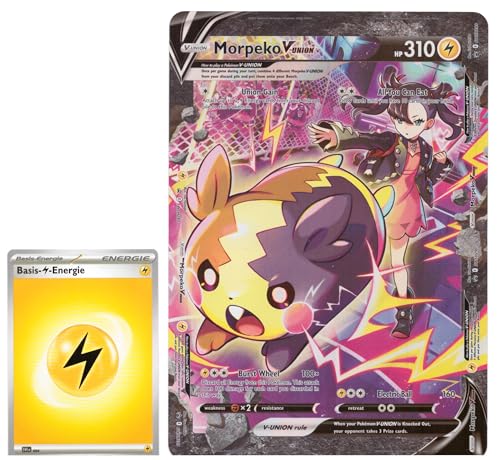 BB-Toy-Trades PKM Sammelkarte XXL Black Star Promo Karte Morpeko V-Union SWSH287-290 - ENGLISCH - Fullart Holo Mega Jumbo Oversize Einzelkarte mit BB-Toy-Trades Sleeve (Morpeko V-Union) von BB-Toy-Trades
