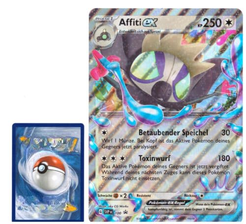 BB-Toy-Trades PKM Sammelkarte XXL Promo Karte Affiti ex SVP100 - DEUTSCH - Fullart Holo Mega Jumbo Oversize Einzelkarte mit BB-Toy-Trades Sleeve (Affiti ex) von BB-Toy-Trades