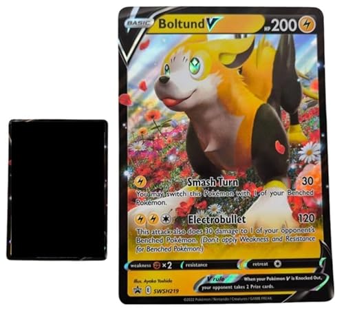 BB-Toy-Trades PKM Sammelkarte XXL Promo Karte Boltund V SWSH219 - ENGLISCH - Fullart Holo Mega Jumbo Oversize Einzelkarte mit BB-Toy-Trades Sleeve (Boltund V EN) von BB-Toy-Trades