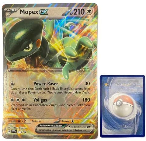 BB-Toy-Trades PKM Sammelkarte XXL Promo Karte - DEUTSCH - Fullart Holo Mega Jumbo Oversize Einzelkarte mit BB-Toy-Trades Sleeve (Mopex DE) von BB-Toy-Trades