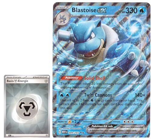BB-Toy-Trades PKM Sammelkarte XXL Promo Karte - ENGLISCH - Fullart Holo Mega Jumbo Oversize Einzelkarte mit BB-Toy-Trades Sleeve - Turtok - Blastoise EN von BB-Toy-Trades
