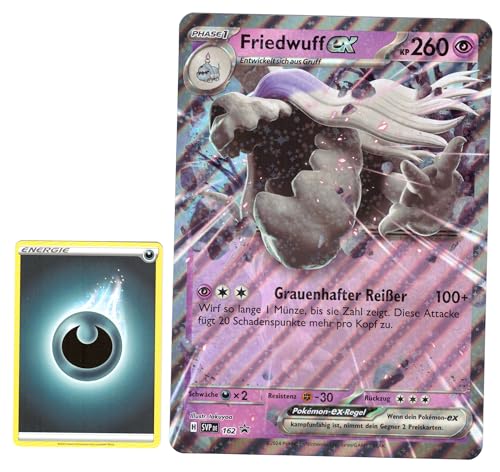 BB-Toy-Trades PKM Sammelkarte XXL Promo Karte Friedwuff ex SVP162 - DEUTSCH - Fullart Holo Mega Jumbo Oversize Einzelkarte mit BB-Toy-Trades Sleeve (Friedwuff ex DE) von BB-Toy-Trades