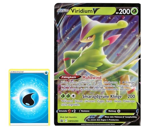 BB-Toy-Trades PKM Sammelkarte XXL Promo Karte Viridium V SWSH295 - DEUTSCH - Fullart Holo Mega Jumbo Oversize Einzelkarte mit BB-Toy-Trades Sleeve (Viridium V DE) von BB-Toy-Trades