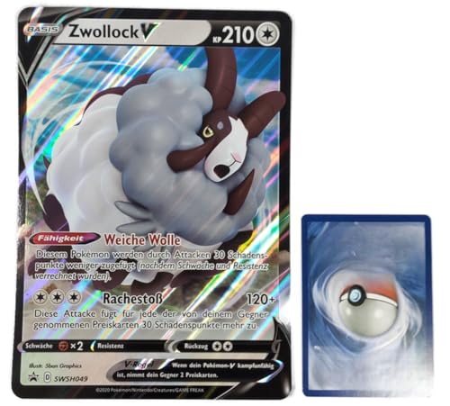 BB-Toy-Trades PKM Sammelkarte XXL Promo Karte Zwollock V SWSH049 - DEUTSCH - Fullart Holo Mega Jumbo Oversize Einzelkarte mit BB-Toy-Trades Sleeve (Zwollock V DE) von BB-Toy-Trades