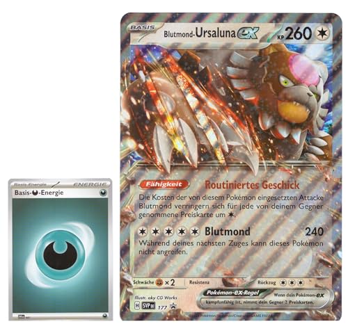 BB-Toy-Trades TCG PKM Sammelkarte XXL Black Star Promo Karte Blutmond-Ursaluna ex SVP177- DEUTSCH - Fullart Holo Mega Jumbo Oversize Einzelkarte mit BB-Toy-Trades Sleeve (Blutmond-Ursaluna ex) von BB-Toy-Trades