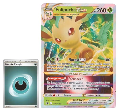 BB-Toy-Trades TCG PKM Sammelkarte XXL Black Star Promo Karte Folipurba VStar SWSH195 - DEUTSCH - Fullart Holo Mega Jumbo Oversize Einzelkarte mit BB-Toy-Trades Sleeve (Folipurba) von BB-Toy-Trades