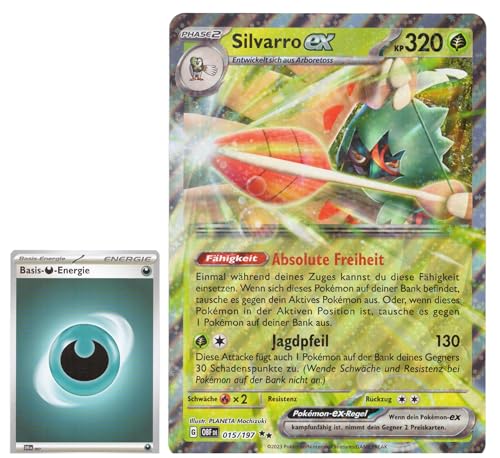 BB-Toy-Trades TCG PKM Sammelkarte XXL Black Star Promo Karte Silvarro ex OBF 015/197 - DEUTSCH - Fullart Holo Mega Jumbo Oversize Einzelkarte mit BB-Toy-Trades Sleeve (Silvarro ex) von BB-Toy-Trades