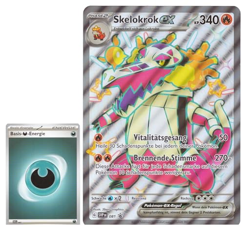 BB-Toy-Trades TCG PKM Sammelkarte XXL Black Star Promo Karte Skelokrok ex SVP081 - DEUTSCH - Fullart Holo Mega Jumbo Oversize Einzelkarte mit BB-Toy-Trades Sleeve (Skelokrok ex) von BB-Toy-Trades