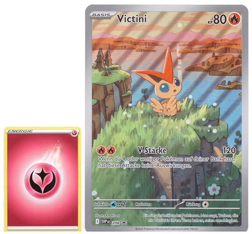 BB-Toy-Trades TCG PKM Sammelkarte XXL Black Star Promo Karte Victini SVP208 - DEUTSCH - Fullart Holo Mega Jumbo Oversize Einzelkarte mit BB-Toy-Trades Sleeve (Victini) von BB-Toy-Trades