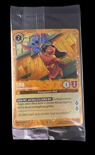 BB-Toy-Trades kompatibel für Lorcana Lilo Entfesslungskünstlerin 25/P2 Promo Karte Sealed - DEUTSCH - Einzelkarte Fullart Holo + Toploader von BB-Toy-Trades