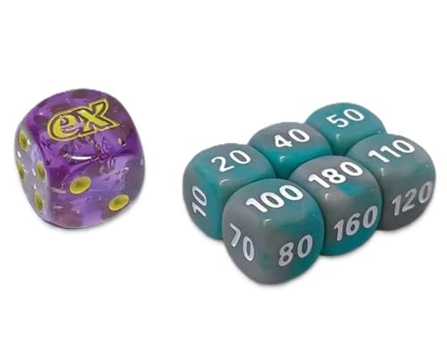 BB-Toy-Trades kompatibel für PKM TCG Elite Top Trainer Würfel Set Schadensmarken Dice Set mit BB-Toy-Trades Versandschutz (Karmesin & Purpur - Miraidon) von BB-Toy-Trades