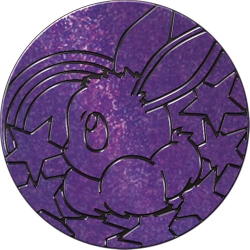 BB-Toy-Trades kompatibel für PKM TCG Pin Flipping Coin Shiny Trading Card Sammelkarten Münze mit BB-Toy-Trades Versandschutz - Prismatische Entwicklungen - Evoli Lila von BB-Toy-Trades