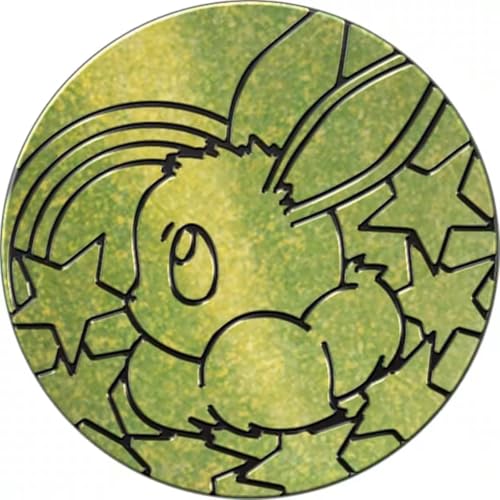 BB-Toy-Trades kompatibel für PKM TCG Pin Flipping Coin Shiny Trading Card Sammelkarten Münze mit BB-Toy-Trades Versandschutz - Prismatische Entwicklungen -Evoli Lime Grün von BB-Toy-Trades