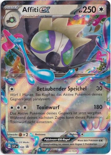 BB-Toy-Trades kompatibel für Pokemon Affiti ex SVP100 Karmesin & Purpur Black Star Promo Karte - DEUTSCH - Einzelkarte Fullart Holo + Toploader BB-Toy-Trades kompatibel für Pokemon Affiti ex SVP100 Karmesin & Purpur Black Star Promo Karte - DEUTSCH - Einzelkarte Fullart Holo + Toploader von BB-Toy-Trades