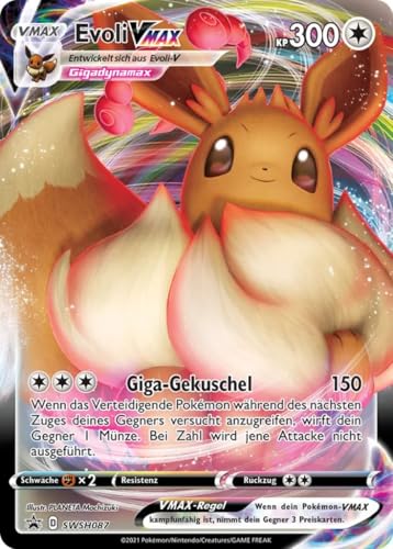 BB-Toy-Trades kompatibel für Pokemon Evoli VMax SWSH087 Schwert & Schild Black Star Promo Karte - DEUTSCH - Einzelkarte Fullart Holo - Sealed + Toploader BB-Toy-Trades kompatibel für Pokemon Evoli VMax SWSH087 Schwert & Schild Black Star Promo Karte - DEUTSCH - Einzelkarte Fullart Holo - Sealed + Toploader von BB-Toy-Trades
