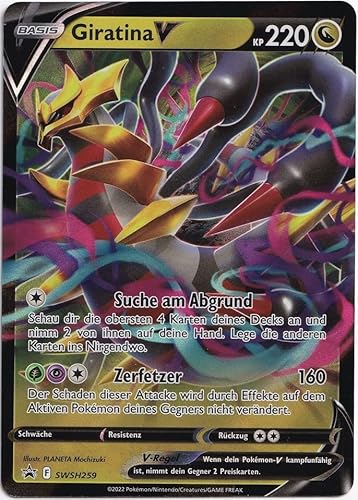 BB-Toy-Trades kompatibel für Pokemon Giratina V SWSH259 Schwert & Schild Black Star Promo Karte - DEUTSCH - Einzelkarte Fullart Holo + Toploader von BB-Toy-Trades