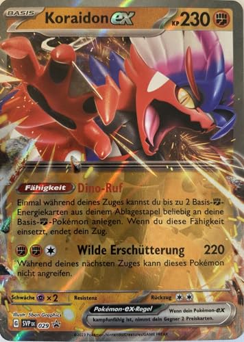 BB-Toy-Trades kompatibel für Pokemon Koraidon ex SVP 029 Karmesin & Purpur Black Star Promo Karte - DEUTSCH - Einzelkarte Holo + Toploader von BB-Toy-Trades