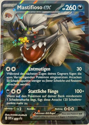 BB-Toy-Trades kompatibel für Pokemon Mastifioso ex SVP-086 Karmesin & Purpur Black Star Promo Karte - DEUTSCH - Einzelkarte Fullart Holo + Toploader von BB-Toy-Trades