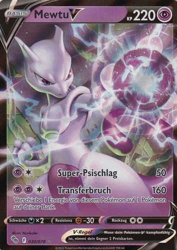 BB-Toy-Trades kompatibel für Pokemon Mewtu V 030/078 Pokemon Go Promo Karte - DEUTSCH - Einzelkarte Fullart Holo + Toploader BB-Toy-Trades kompatibel für Pokemon Mewtu V 030/078 Pokemon Go Promo Karte - DEUTSCH - Einzelkarte Fullart Holo + Toploader von BB-Toy-Trades
