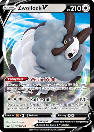 BB-Toy-Trades kompatibel für Pokemon Zwollock V SWSH049 Schwert & Schild Black Star Promo Karte - DEUTSCH - Einzelkarte Fullart Holo + Toploader von BB-Toy-Trades