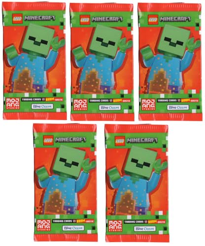 Lego Minecraft Trading Cards 5 Booster Packs Boom-Bastic 2025 TCC 2 mit BB-Toy-Trades Versandschutz von BB-Toy-Trades