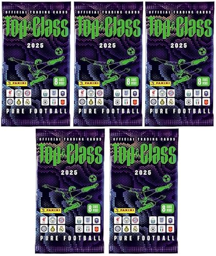 Panini FIFA Top Class 2025/5 Booster Packs - 40 Karten/Fussball Trading Cards und BB-Toy-Trades Toploader von BB-Toy-Trades
